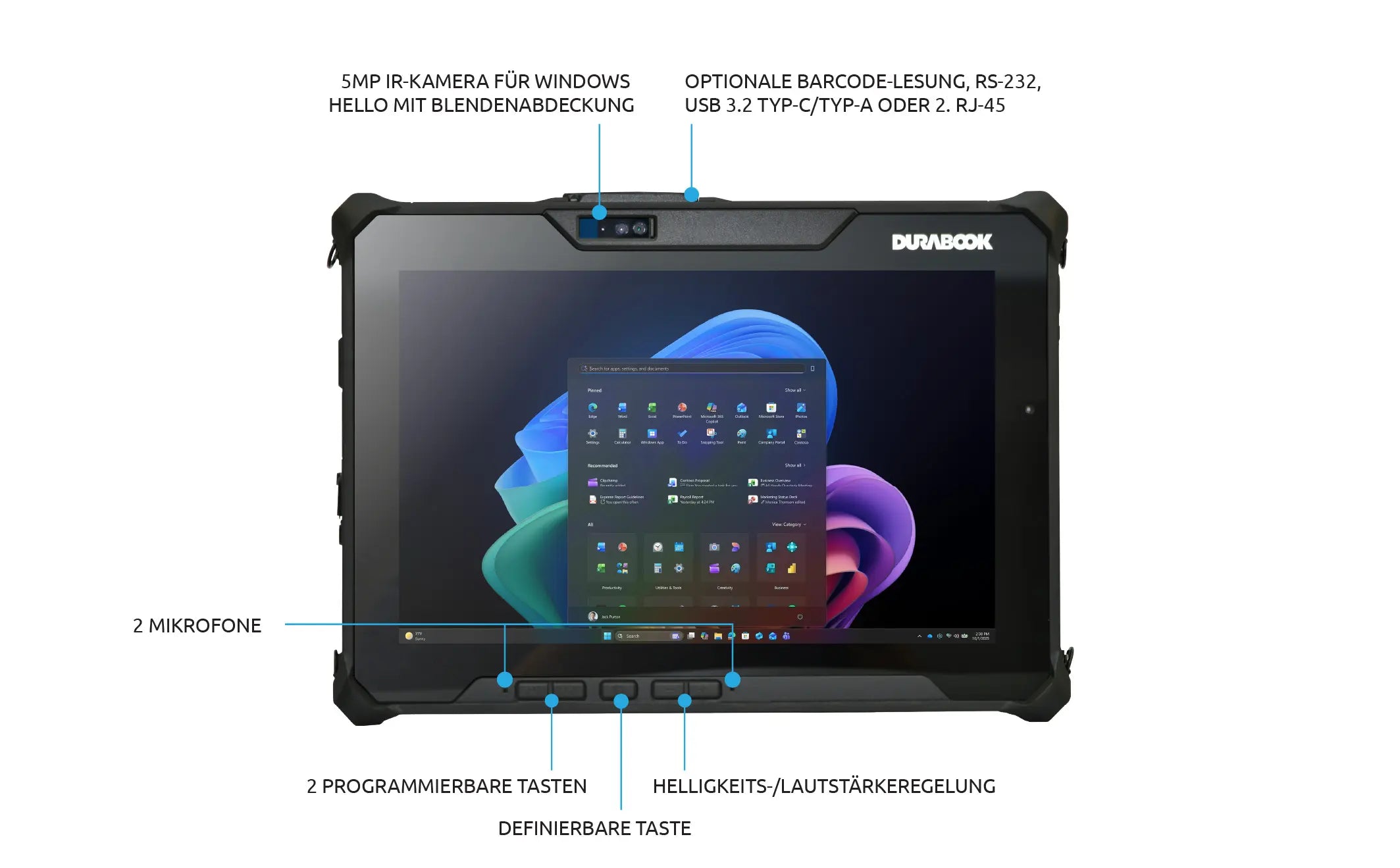 Durabook R10 Robustes Tablet Copilot+ PC R0M1A25A_AXX